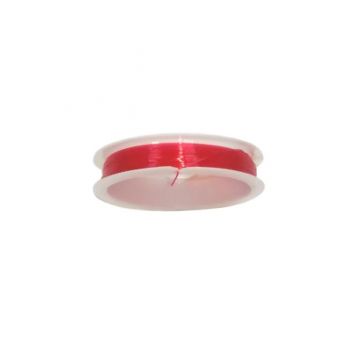Нить-резинка для бисера и браслетов силиконовая красная 0,6мм 12м