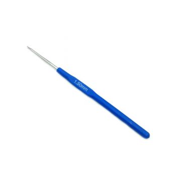 Крючок для вязания металл 1,5мм 14см пластиковая ручка