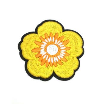 Термоаппликация «цветок» жёлтая 67х69мм