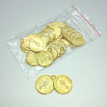 Монеты декоративные золотые 13мм - 25шт