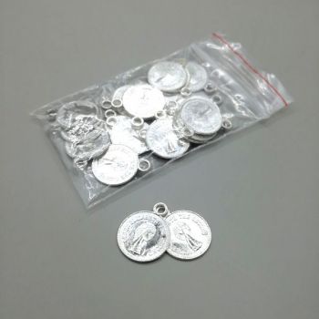 Монеты декоративные серебряные 13мм - 25шт