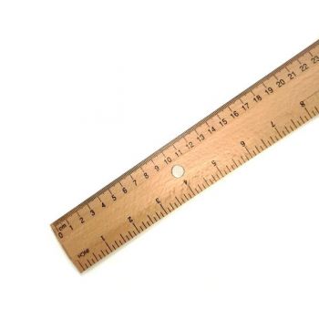Линейка 100см деревянная двухсторонняя «см/дюйм» с ручкой