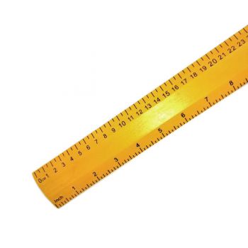 Линейка 100см деревянная двухсторонняя жёлтая «см/дюйм» с ручкой