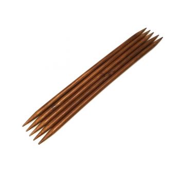 Спицы для вязания носочные бамбук 6мм 20см - 5шт