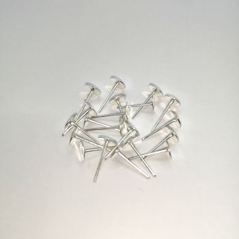 Швензы-гвоздик для изготовления серёжек 6х13мм - цвет серебро - 20шт