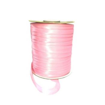 Косая бейка полиэстеровая розовая 15мм - 1м