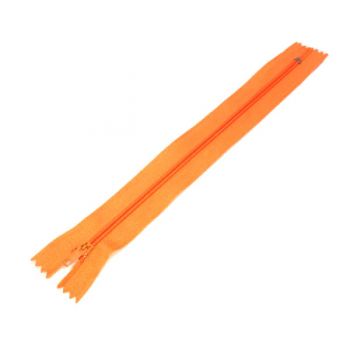 Молния спираль 20 см неразъёмная оранжевая юбочная (тип 3)