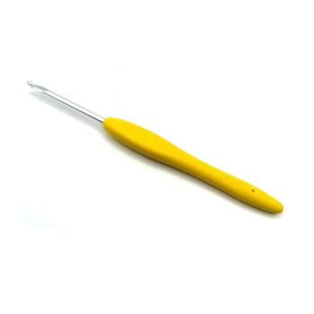 Крючок для вязания металл 4мм 14см силиконовая ручка
