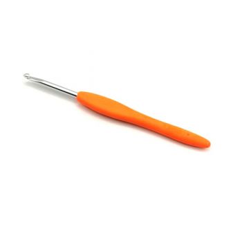 Крючок для вязания металл 4,5мм 14см силиконовая ручка