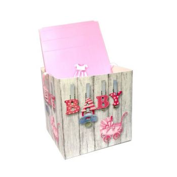 Коробка подарочная «Baby» розовая 20*20*20см