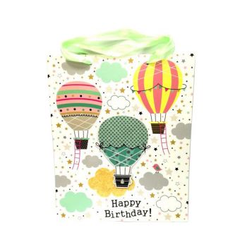 Пакет подарочный с воздушным шаром 3D «Happy Birthday» 26*32см
