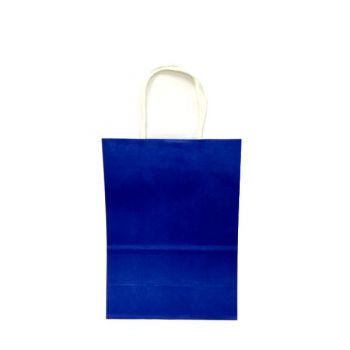 Пакет подарочный крафтовый синий 18,5*25см