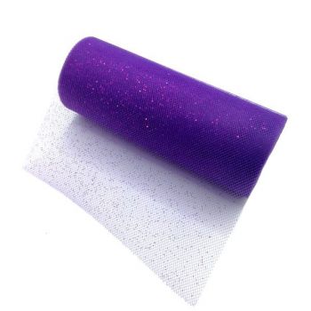 Фатин 15см фиолетовый с блёстками средней жёсткости - 1м