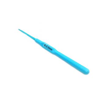 Крючок для вязания металл 2,5мм 14см пластиковая ручка