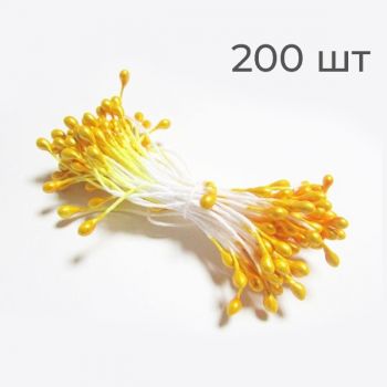 Тычинки для цветов жёлтые - 200шт