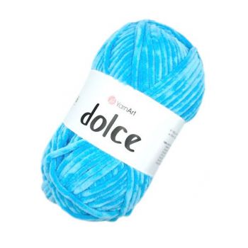 Пряжа «Dolce» YarnArt ярко-голубая - цвет 758 (100% микрополиэстер, 100г)