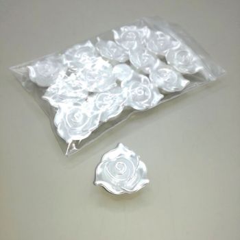 Кабошоны «роза» 20мм белый перламутр - 15шт