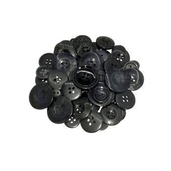 Пуговицы чёрные ассорти форм и размеров, 45г