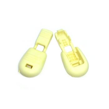Концевик для шнура пластиковый с зажимом 15х21мм  жёлтый