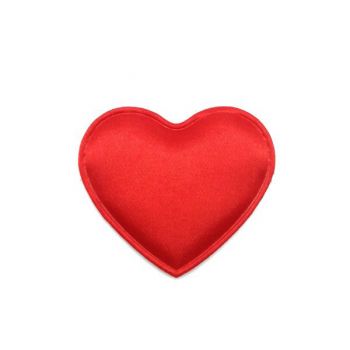 Аппликация «сердце» 49х42мм пришивная мягкая красная