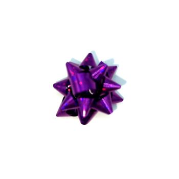 Бантик подарочный голография фиолетовый 2,5см