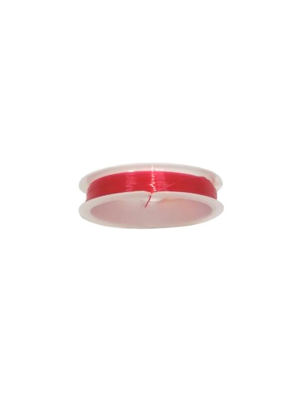 Нить-резинка для бисера и браслетов силиконовая красная 0,6мм 12м